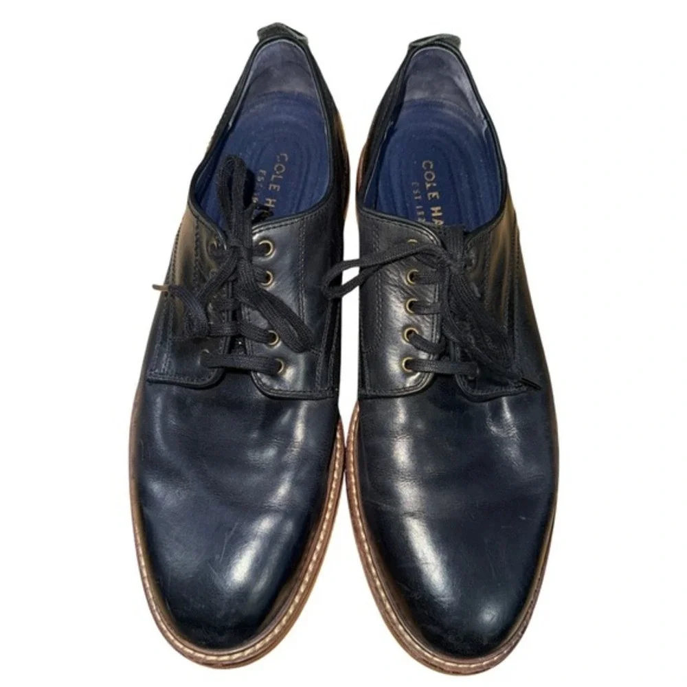 Cole‎ Haan Derby Shoes Mens 9.5M Pre-Owned C25104 Black Leather Dress Shoes